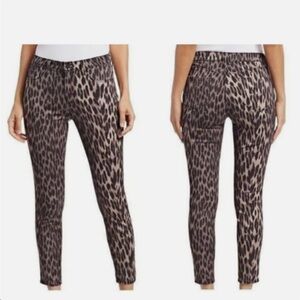 L'AGENCE Margot High Rise Ankle Skinny Leopard Print Jeans Ankle Crop